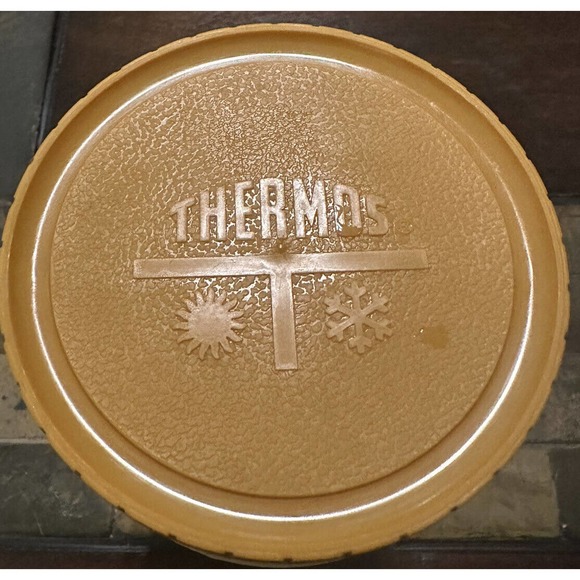 Vintage Harvest Gold Thermos King Seeley Quart Size Model 7202 Vacuum Jar - Picture 3 of 4